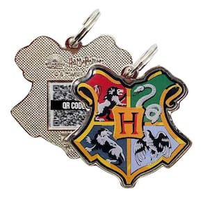 Brasão Hogwarts PetCode Pingente De Identificação De Metal Para Coleira C/ QR Code Oficial W.B.
