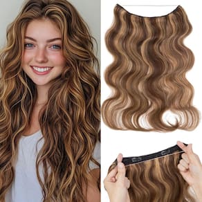 Extensões de cabelo Halo Rich Choices 100% cabelo humano real 40-55 cm