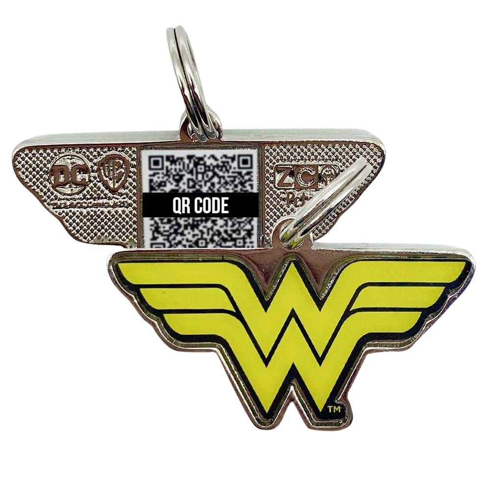 Mulher Maravilha PetCode Pingente De Identificação De Metal Para Coleira C/ QR Code Oficial DC