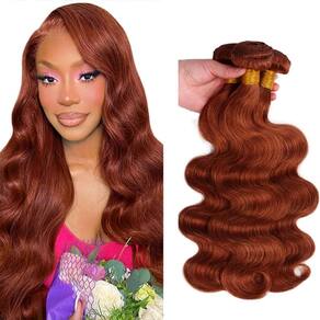 Pacotes de cabelo ZevPiul Copper Red Body Wave 8A Brazilian 300g