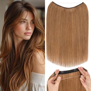 Extensões de cabelo Halo Rich Choices Real Human 45 cm castanho claro