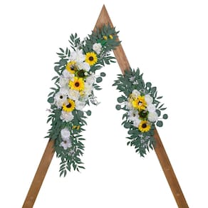 Flores em arco de casamento Lisuun Artificial Roxo e Branco x2