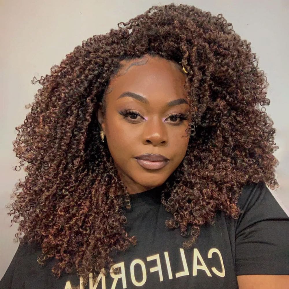 Crochet Hair GIX Yanky Twist, 10 polegadas, 8 pacotes, Black Mix Copper