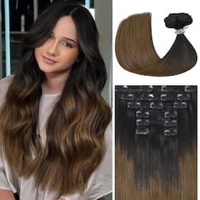 Extensões de cabelo Ukira Ombre Clip em cabelo humano real 14