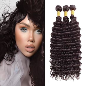 Pacotes de cabelo MAMART Chocolate Dark Brown Deep Wave 3x20-24in