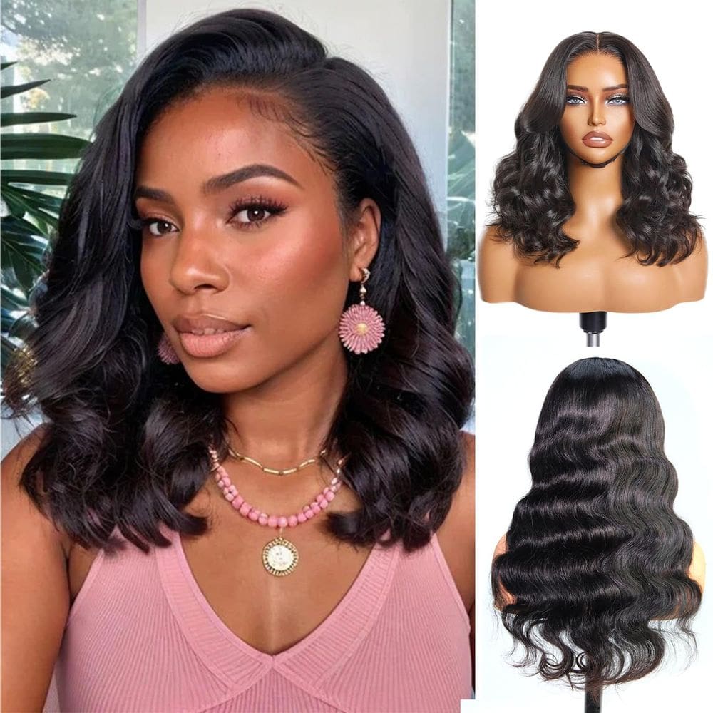 Peruca de cabelo humano U Part BYYASAA Body Wave 40cm 180% de densidade