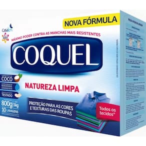 Sabão em pó Coquel Lava Roupas Natureza Limpa caixa 800gr