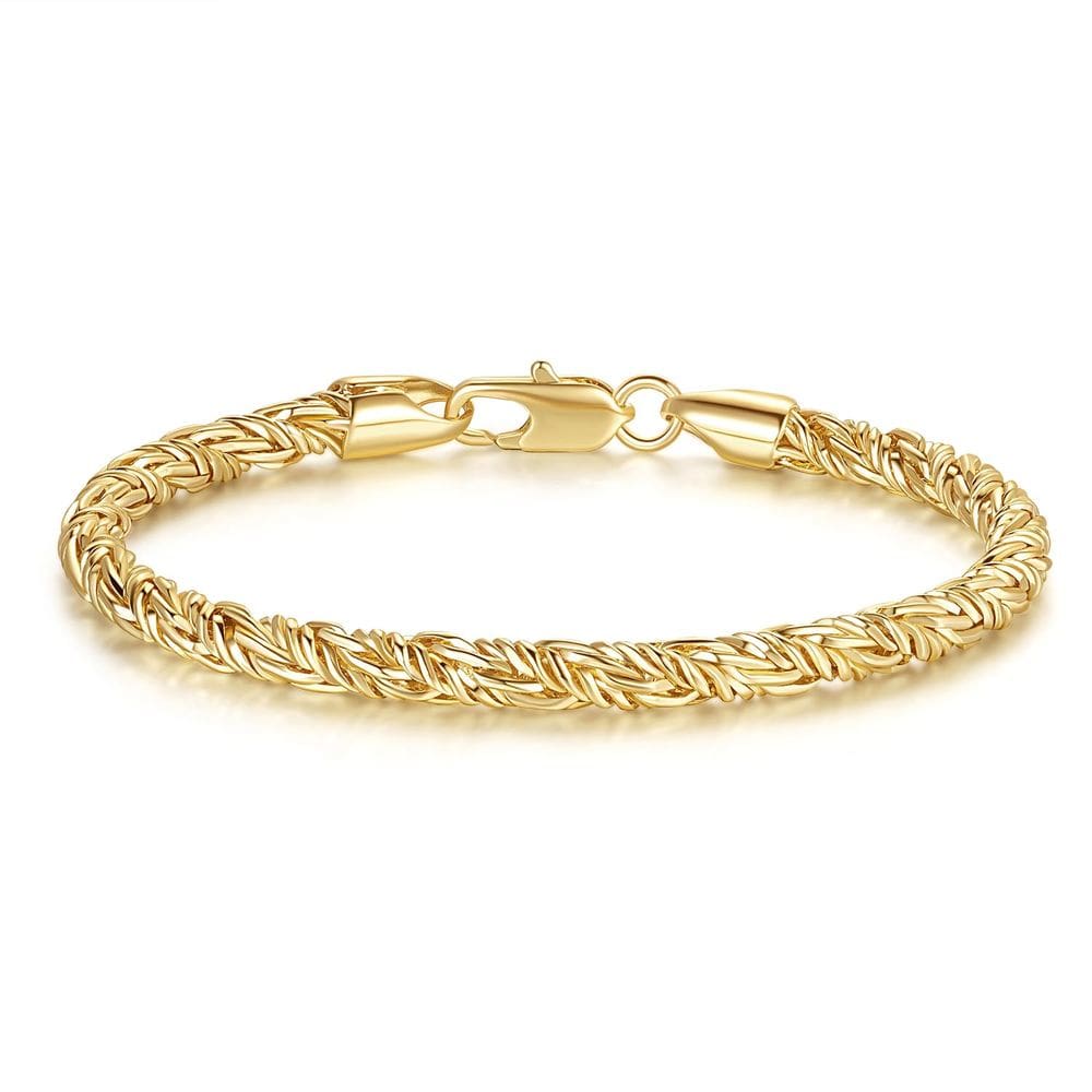 Pulseira TINI ARANDA em ouro 14K, corrente de corda redonda, 19-21 cm