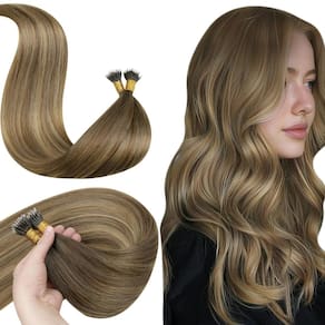 Extensões de cabelo Nano Ring LaAvoo Ombre castanho/castanho claro
