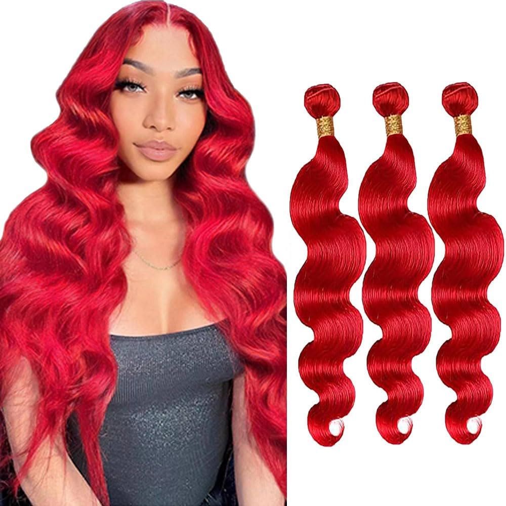 Pacotes de cabelo GveoxVO Red Body Wave 8A Brazilian Virgin Remy