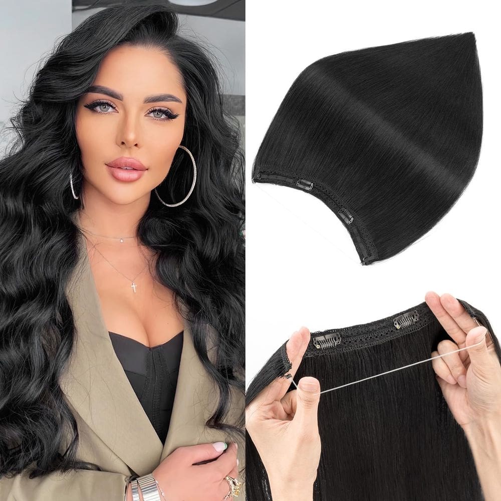 Halo Hair Extensions Prokyvity, cabelo humano 100% real, 14 polegadas
