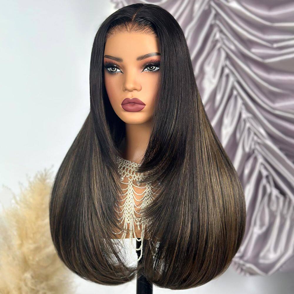 Peruca TESLAL Balayage Wear and Go Glueless 26&quot; para cabelo humano