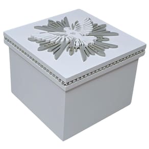 Caixa Strass Presente Para Batizado Com Símbolo Pomba Do Espirito Santo (12x12x09)