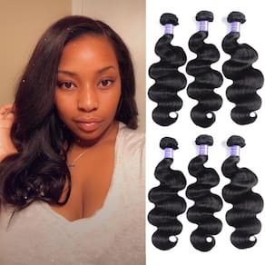 Pacotes de cabelo humano Hullran 12A Body Wave 14 16 16 300g