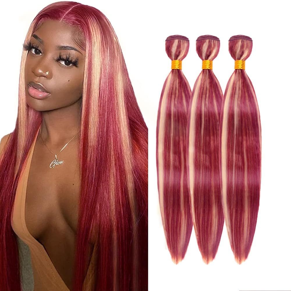 Extensões de cabelo GveoxVO Highlight Straight 30cm 32cm 34cm 613
