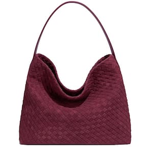 Bolsa de ombro Molodo Woven Suede para mulheres, elegantes viagens de trabalho