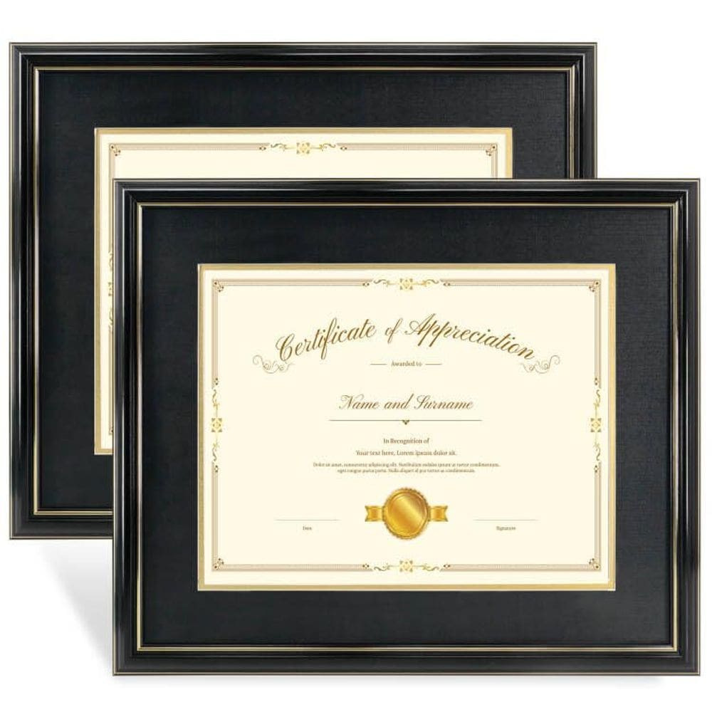 Moldura de documentos Hodeframe Black Gold 15x18cm para 28x36cm