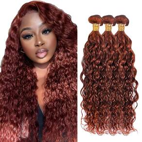 Pacotes de cabelo ZevPiul Color #33 Marrom avermelhado Water Wave 45 cm