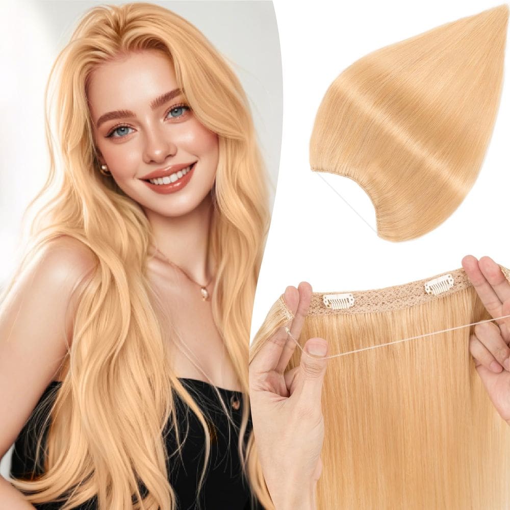 Extensões de cabelo Halo TESSHAIR Straight 12 polegadas 55g Blonde