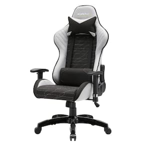 Cadeira Gamer Giratória Stock Car BlumeOffice em Poliuretano (PU) Preto e Cinza Base Rodízio Preto