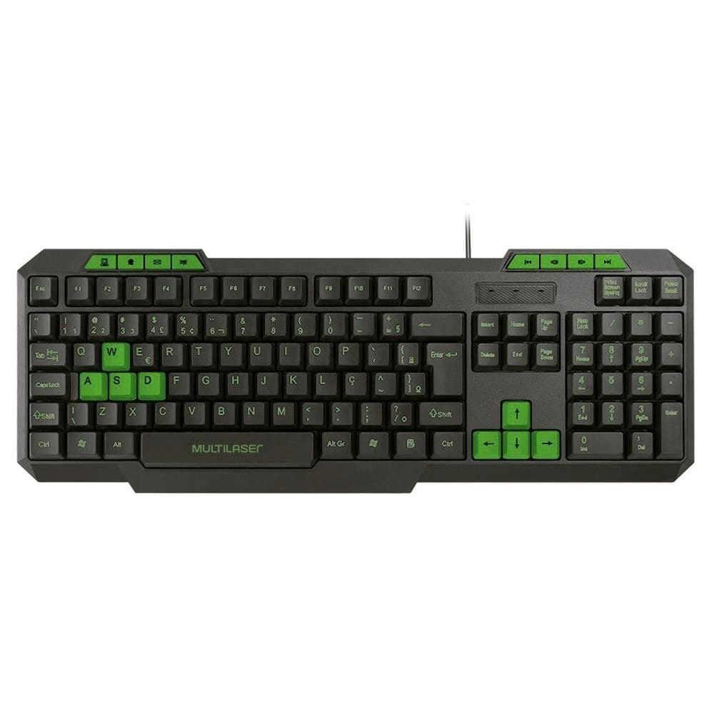 Teclado Gamer All Green Multilaser Usb Green Lux