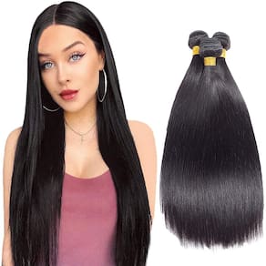 Pacotes de cabelo WuvusNM Brazilian Remy Straight Human 45-55cm