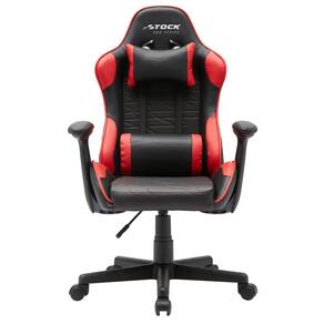 Cadeira Gamer Giratória Infantil Stock Car BlumeOffice Poliuretano (PU) Preto Vermelho Base Rodizio