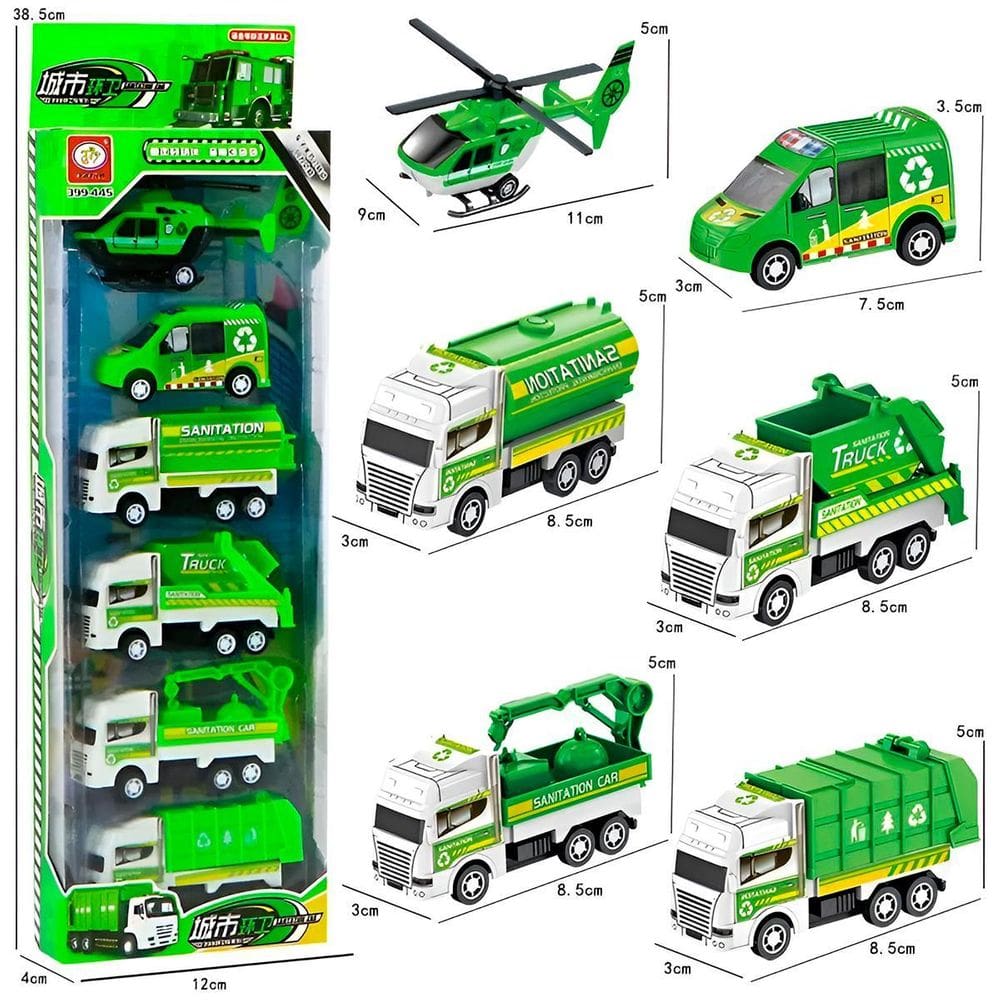 Carrinhos Brinquedo Conjunto 6 Un Miniaturas Helicóptero