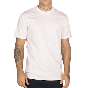 Camiseta Billabong Small Arch WT25 Masculina Rosa Claro