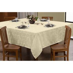 Toalha Mesa Quadrada Jacquard Pérola 2,20X2,20 Festa Buffet
