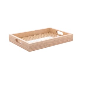 Bandeja Retangular de Mdf com Fundo Treliça 30x4x20cm LYOR