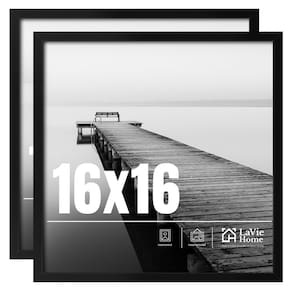 Moldura fotográfica LaVie Home 16x16 preta, pacote com 2
