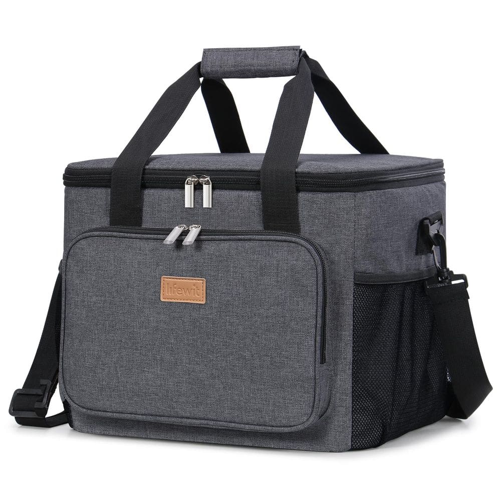 Bolsa térmica Lifewit, dobrável, isolada, 24L, cinza escuro, 40 latas