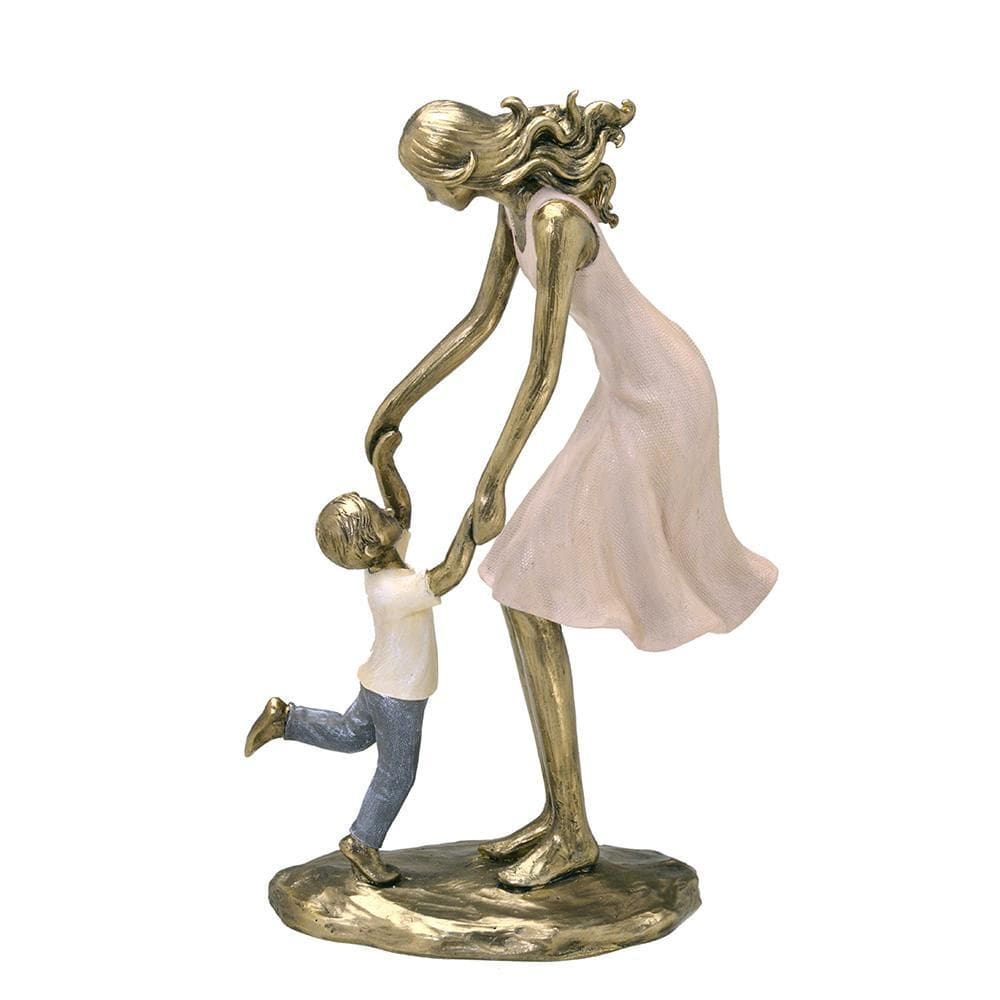 Escultura Decoração Mâe Filho Mulher Menino Casa Mesa Luxo