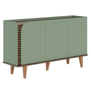 Balcão Aparador Buffet 3 Portas 136cm Madrid C05 Hortelã/amêndoa - Mpozenato