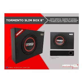 Caixa Slim Sub Woofer Tormento Alto Falante 200Wrms 8 Pol