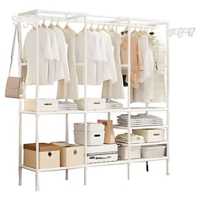Guarda Roupa Branco Closet Desmontável Arara Organizadora 3 Colunas