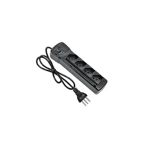 Filtro De Linha Plastico Preto - Fiolux 4 Tomadas