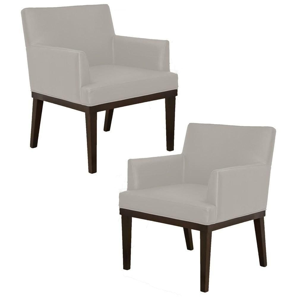 Kit 02 Poltronas Decorativas Vitória W01 Corano Bege - Mpozenato
