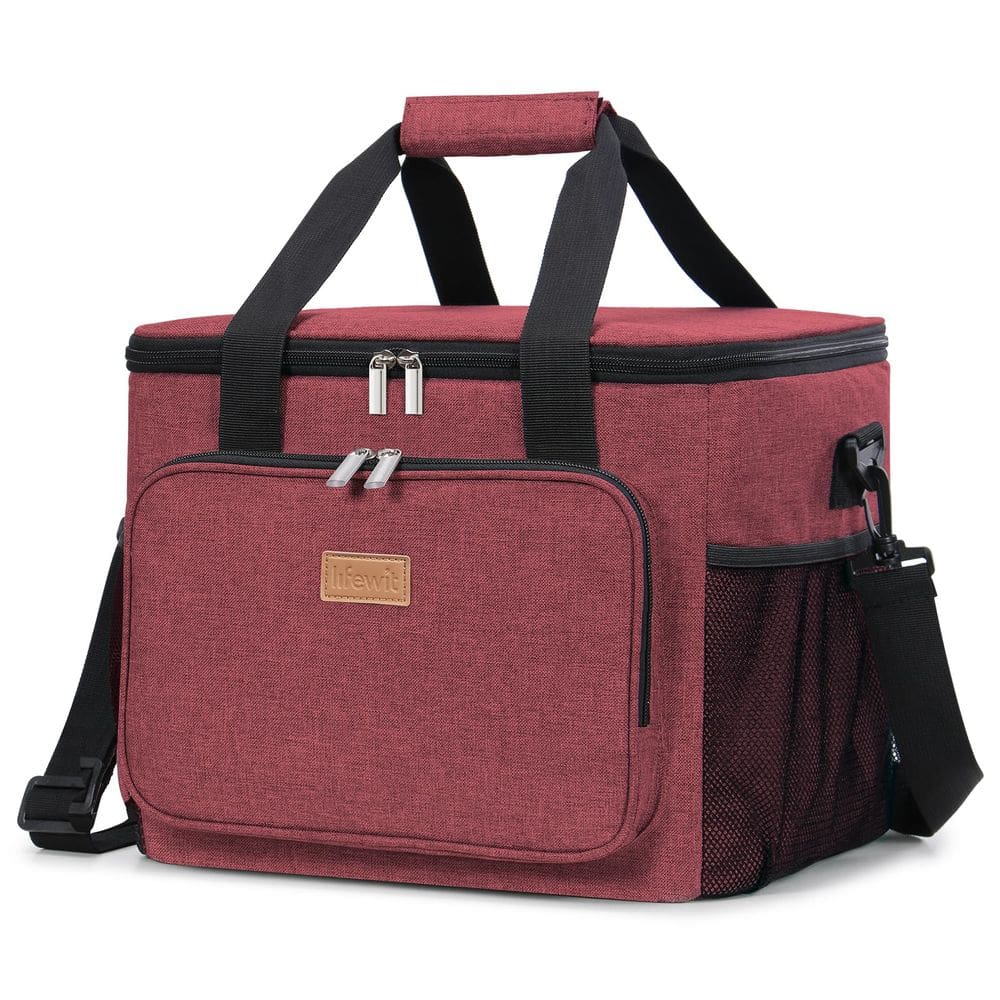 Bolsa térmica Lifewit, isolada dobrável, 24L, vinho tinto, 40 latas
