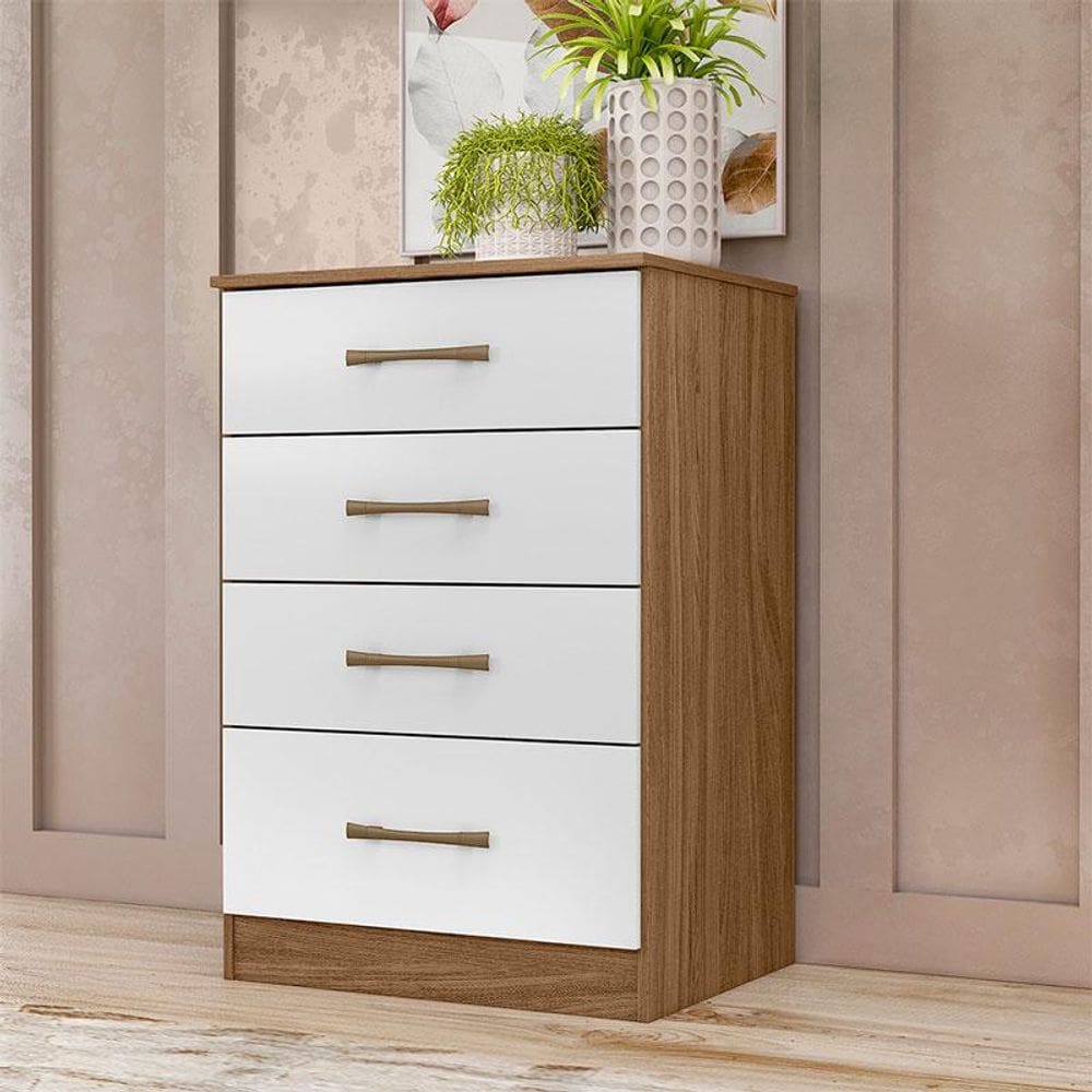 Cômoda Gaveteiro Ambiente MS913 Naturale Branco - Moval