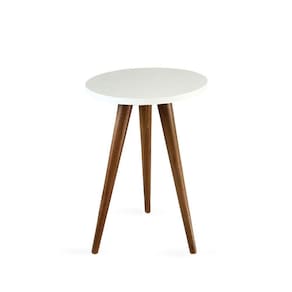 Mesa Lateral De Canto Tripé 50x35cm Branco