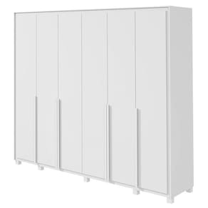 Guarda Roupa Casal Imperatore 6 Portas Branco Brilho com Kit Sapateira e Pés - Lopas