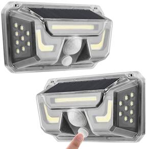 Luminaria Solar Sensor Movimento Kit 2 Uni Arandela Spot Parede Bionic Light Iluminaçao Casa Jardim