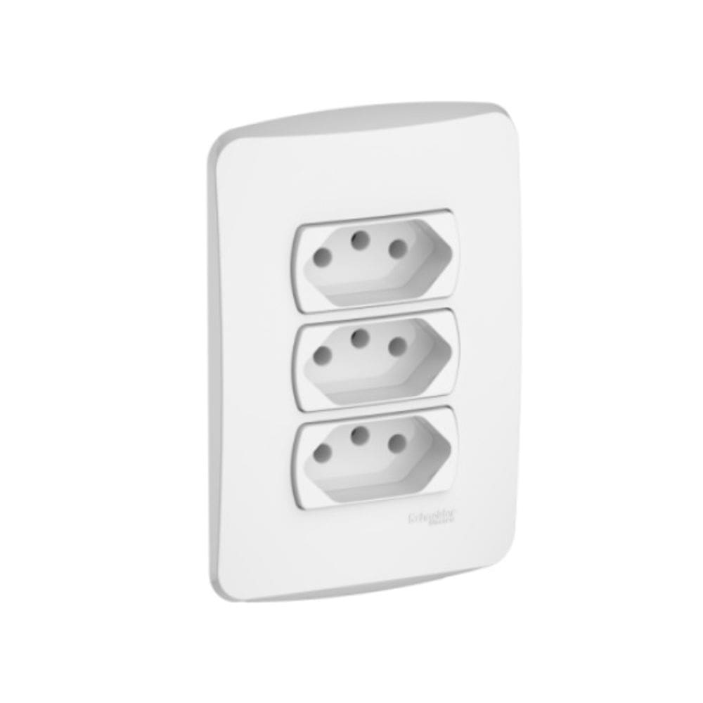 Conjunto Tomada Tripla 10a Branca Miluz Schneider S3b60450