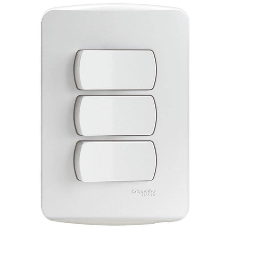 Conjunto 3 Interruptores Simples 10A Miluz Schneider S3B62210