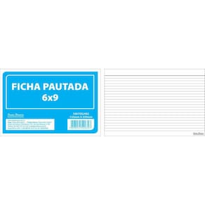 Ficha Pautada 6X9 22.8X15.2Cm 100 Folhas Pacote