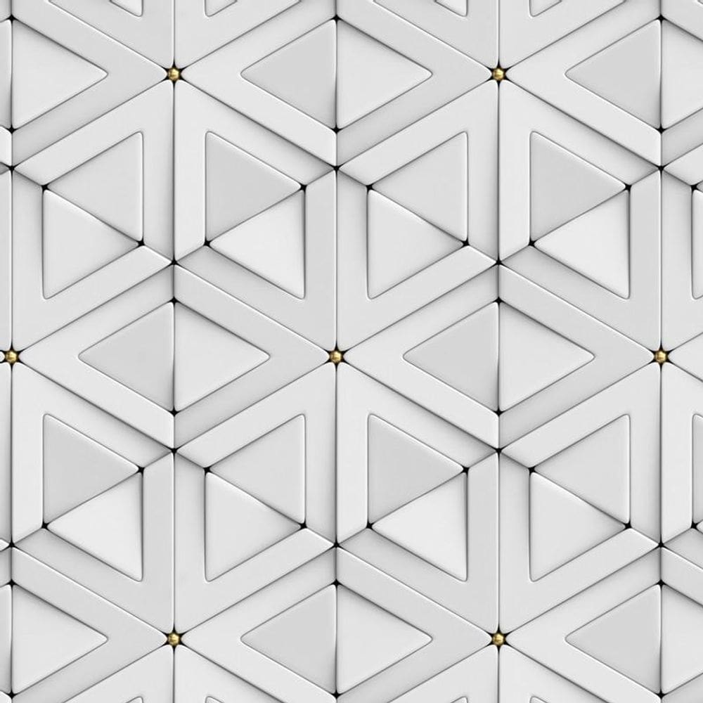 Papel Parede 3D Losango Cinza Geometrico Adesivo Decorativo