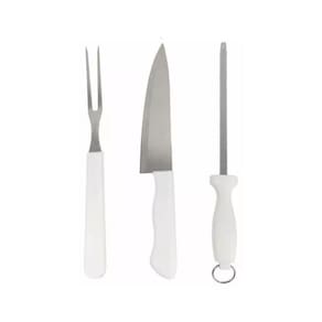 Kit Churrasco Faca, Afiador E Garfo - Top Rio