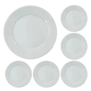 Kit De 25 Pratos Rasos Porcelana 24,5 Cm Bar Hotel Germer